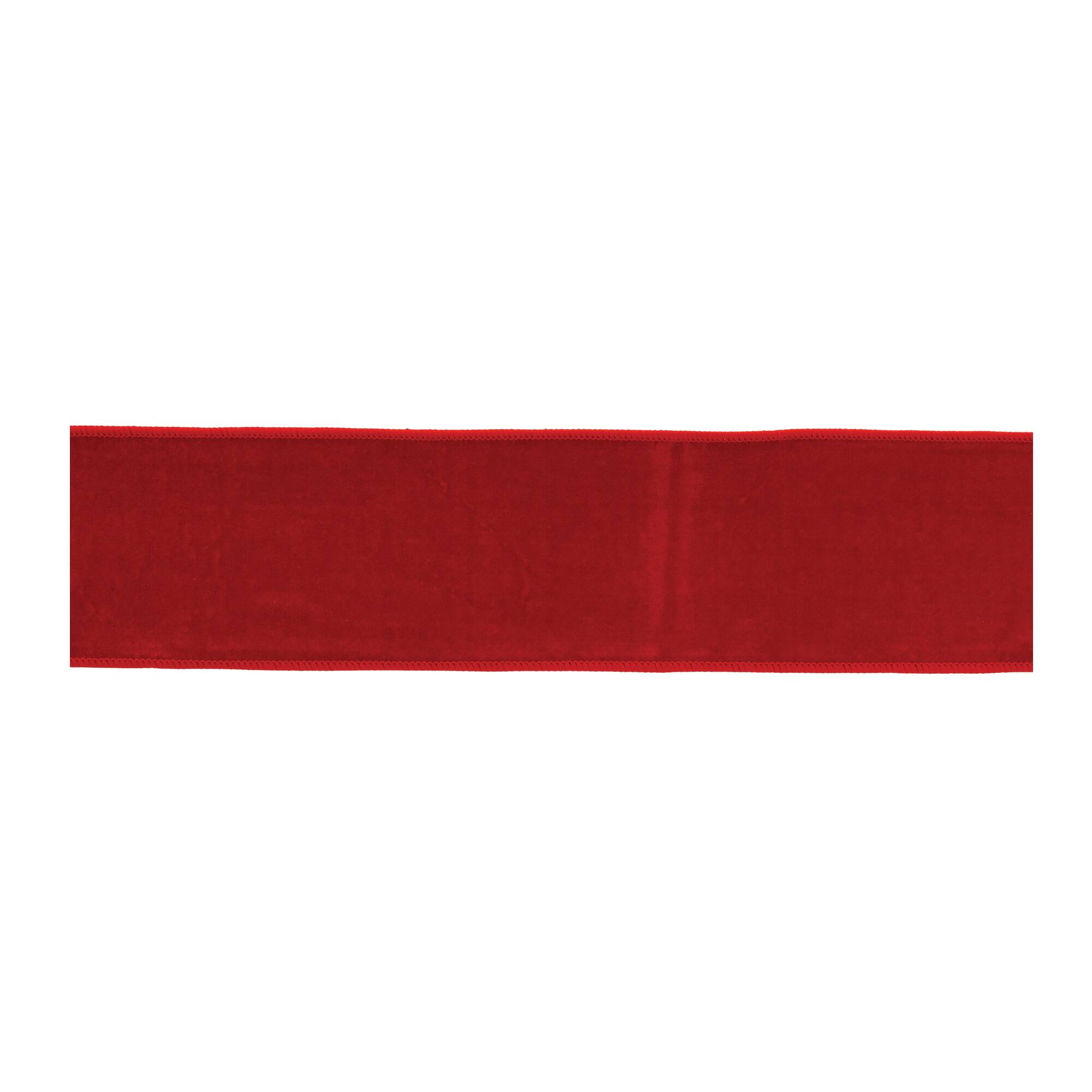 4" x 5yd. Double-Sided Red & Plaid Wired Wool & Nylon Ribbon, 2ct.